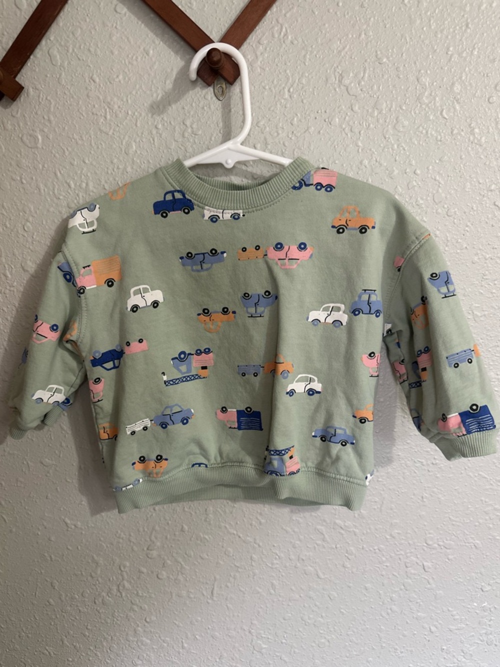 100% Cotton 12m H&M Light Green Vehicles 2 Piece Sweatsuit